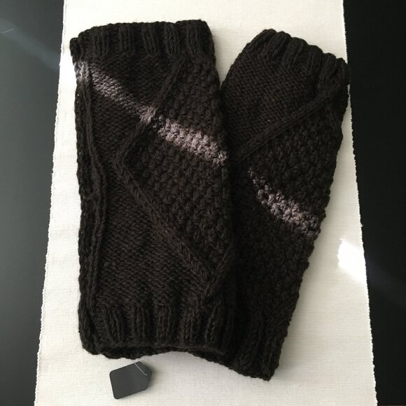 NWT Chunky Knit Brown Wool Button Up Legwarmers - Picture 2 of 12